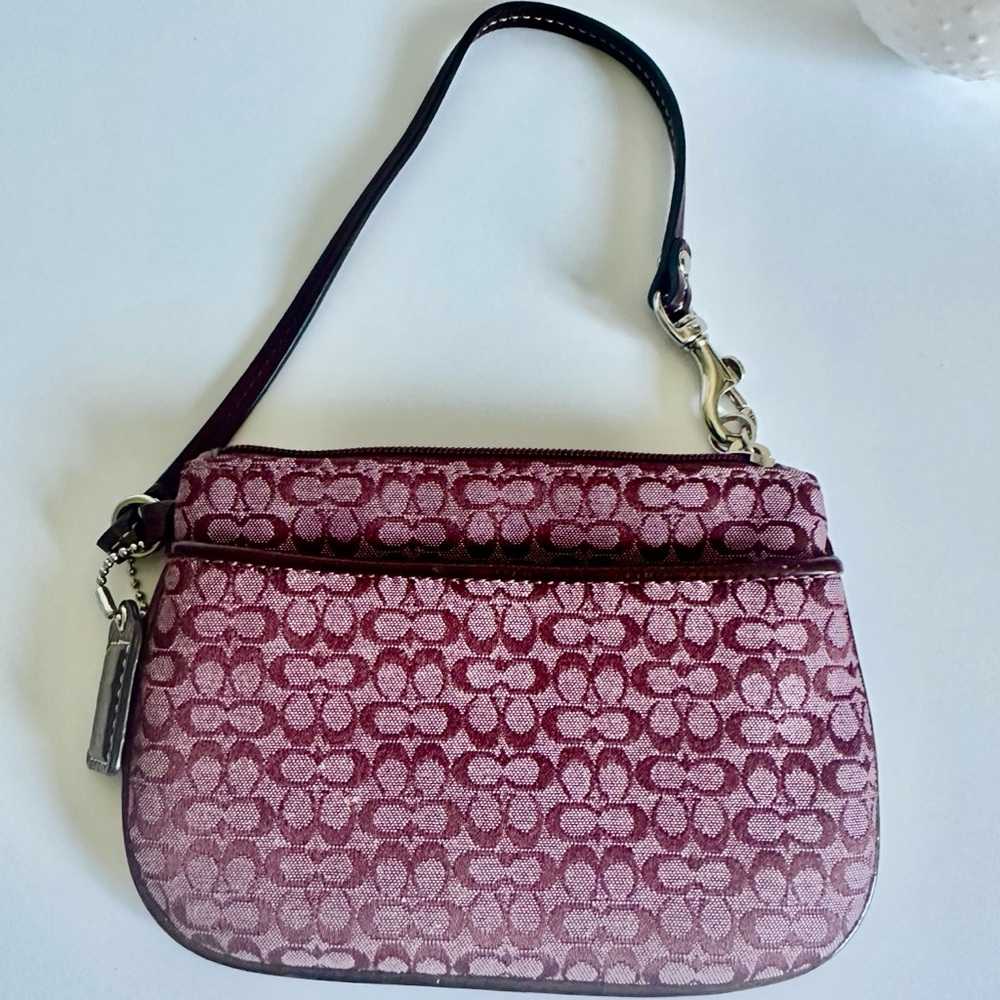 Coach Jacquard Logo Wristlet Like New